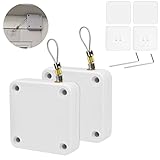 DODUOS 2 unidades de cierrapuertas automáticas, color blanco, cierre automático con cordón, cierrapuertas sin necesidad de taladrar, abridor automático de puertas para puertas interiores