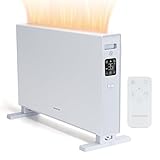 Aigostar Ember - Convector Eléctrico, 2000W, Silencioso, Control Táctil + Mando a Distancia, Calefactor Convector 3 Niveles de Potencia, Modo ECO, Termostato Regulable, 5-50℃, Temporizador 24H