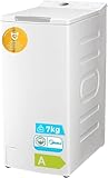 Midea Lavadora Carga Superior 7kg de 1200 RPM - Lavadoras con 15 programas y diseño ultra slim - Maquina de lavar ropa de libre instalación con Función de vapor, Lavado Rapido y Modo ECO
