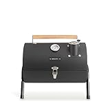 CREATE/BBQ SMOKEY COMPACT/Barbacoa ahumadora de carbón portátil negro/De acero inoxidable, control de temperatura, ligera y transportable, fácil de montar