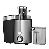 SOGO Licuadora de Acero Inoxidable 400W - Extractor de Jugos con 2 Velocidades para Máxima Extracción - Licuadora con Depósito de Pulpa 1,5L y Jarra de Jugo 500ML - Fácil Limpieza y Uso Diario