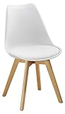 Silla Moderna en Polipropileno y Madera Soft Line White