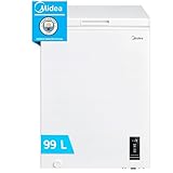 MIDEA Arcon Congelador Pequeño Horizontal de 99L, Motor Inverter, Control Electrónico de Temperatura, Tecnologia D-TYPE Tube, Cestas con Asa, Easy Move, Silencioso 39dBA, Bajo Consumo, Blanco