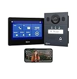 GOLIATH Basic Videoportero, Sistema Bus de 2 Hilos, Monitor de 7', Timbre Exterior con cámara, abrepuertas, Timbre de Llamada, para casa unifamiliar, App para Smartphone, AV-BLS-02A