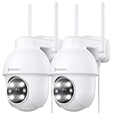 GALAYOU 2K Cámara Vigilancia WiFi Exterior, Cámara IP Vigilancia Domicilio con Visión Nocturna en Color, Vista Panorámica e Inclinable de 360°, Sensor de Movimiento y Audio Bidireccional Y4(2pack)