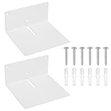 2 Piezas Estanteria Pared Pequeño, Baldas Pared, Estantes Flotantes de Pared Invisible, Estantes de Pared de Metal, Repisas de Pared para Baño, Dormitorio, Cocina, Oficina (17x15x8cm-Blanco)