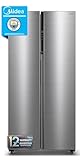 Midea Frigorifico Americano Combi No Frost Negro 177,5 x 83,5 cm con Capacidad 460L | Nevera Americana SBS con Congelador Vertical 189L y Panel Táctil | Multi Air flow, Filtro Anti-bacterias y WIFI