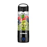 Nutribullet Tritan Batidora Portátil y Ligera, Minibatidora con Cuchilla de Acero Inoxidable de 4 Puntas, Batidora Multifunción, Cargador USB-C más de 15 Ciclos de Batido, 475 ml, NBP003B Negro