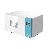 MM 5120DG Blue - Microondas en blanco y azul - Modelo independiente - 700 W con 5 niveles de potencia y parrilla de 800 W - Temporizador de hasta 30 minutos - Microondas de 20 L de capacidad - Cata