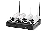 Kit NVR videovigilancia 4 cámaras 3 LED 4 Canales inalámbrico Full HD WiFi IP