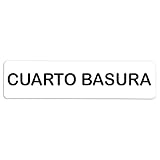 Becral® - Señal de PVC CUARTO BASURA | Placa puerta PVC | Señal informativa | Cartel Puerta 200X50mm