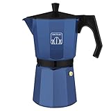 Cecotec Cafetera Italiana Mokclassic 600 Blue. Cafetera de Aluminio, Para toda Cocina, 6 Tazas de Café, Junta de Silicona, Mango Ergonómico y Termorresistente, Filtro y Válcula de Acero Inoxidable