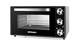 Orbegozo HO 385 - Horno eléctrico de sobremesa, 38 L, temporizador, termostato regulable, calor superior/inferior, bandeja recogemigas, 2000 W