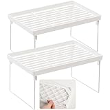 Jlnmmn 2 Piezas Estantes de Cocina, Estantes Apilable de Cocina, Estante de Especias Apilable, Estanteria Organizador Cocina, Estante de Escritorio Apilable, Organizador de Armario de Cocina