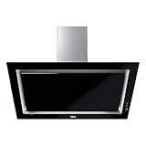 Teka DLV 98660 TOS - Campana Extractora Decorativa Vertical de 90 cm, Aspiración Perimetral, Doble Turbina, 3 Velocidades + 1 Intensiva, Mandos Digitales, Cristal Negro