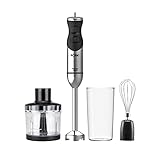 Solac BA5611 Pro 1500 Chef - Batidora de mano, 1500W, batidora de varilla anti salpicaduras, varias velocidades, función turbo, incluye set accesorios, 4 cuchillas INOX, ergonómica, acero inoxidable