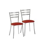 ASTIMESA SCRRRO Dos sillas de Cocina, Metal, Rojo, Altura de Asiento 45 cms