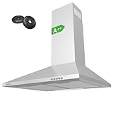 CIARRA CBCS6201 Campana Extractora Cocina 60cm 370m³/h 40W Clase A++- 3 Velocidades de Extracción - Evacuación al Exterior y Recirculación Interna por Filtro de Carbón CBCF002X2 - Acero Inoxidable