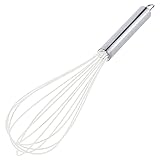 KADAX Batidor de silicona y acero inoxidable, batidor manual, batidor de globos con mango práctico, batidor de espuma (25,5 cm, crema)