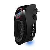 Taurus Tropicano Plug Heater Mini cerámico portátil, Ligero y Compacto, Calefactor sin Cable, termostato programable, 2 intensidades de caudal, Modo enfriamento, 500 W, Plastic, Negro