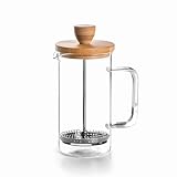 LACOR 62163 Cafetera Francesa, Prensa Café, Cafetera Prensa con Émbolo, Jarra Francesa para Café de Filtro, Wood, 0.35 l