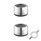 JeoPoom 2 PCS Filtro Grifo, Filtro Grifo Cocina 24mm Lavabo Filtro Aireador Grifo Cocina Filtro para Grifo Cocina Baño, Adaptador de Ahorro de Agua(2 Pcs Junta de Goma + 1 Pcs llave)