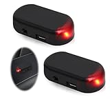 2PCS LED luz Antirrobo Solar Power Simulated Car Alarm Antirrobo Luces de Advertencia Energía Solar Simulada Luz de Seguridad Antirrobo con Puerto USB para La Mayoría de Los Coches(Rojo)