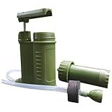 Filtro de agua de emergencia portátil: equipo de supervivencia compacto, purificador de agua para uso en exteriores | Bomba manual del de filtrado de agua, solución de purificación de agua al