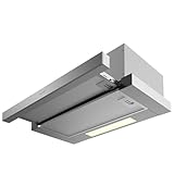 Cecotec Campana Extractora Telescópica 60 cm Bolero Flux TLM 606500 Inox A. Motor 165W, Potencia Succión 650m3/h, Control Mecánico, 2 Niveles de Potencia, Luz y Filtro de Carbono, Acabado Inox