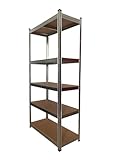 JARDIN202 - Estantería Modular de acero y madera | Estantería Decorativa industrial para hogar, despacho o negocio | Estantería - Unidad (Plata)