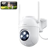 TOAIOHO 5MP Camara Vigilancia WiFi Exterior Camaras Vigilancia Domicilio WiFi Exterior 2,4/5Ghz Camara WiFi Exterior 360° PTZ Videocamara Vigilancia Seguimiento Automático Visión Nocturna Color