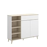 DEKIT GRUPO RIMOBEL - DEKIT Mueble Auxiliar de cocina, color Blanco/Natural, 102x120x40 cm, WOK