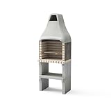 MAESTRO FERRETERO MOVELAR - Barbacoa de Obra Prefabricada para Leña y Carbón Modelo New Iberia Plus XL (Beige - 69 x 47 x 190 cm) Ref: M00366/1 - Uso en Exteriores
