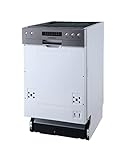 Respekta Lavavajillas semi integrado de 45 cm / Lavaplatos empotrable con cesto de cubiertos flexible / 6 programas / Temporizador de inicio / 9 cubiertos / Pantalla LED / GSP45TIDM