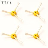 Pack de 4 Cepillos Laterales y 4 Tornillos de Repuesto para Roomba Serie 500, 600, 700, 800 y 900 - Kit de Accesorios de Recambio para Aspiradora Robot - Compatible con Roomba (Series 500, 600 y 700)