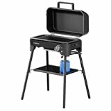 Campingaz Barbacoa de gas Tour & Grill CV Plus | Se puede usar como barbacoa de mesa o de pie | Barbacoa portátil con tapa y patas desmontables | Para acampada, balcón y terraza | 2400 W