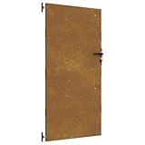 vidaXL Puerta de jardín acero corten 85x175 cm, puerta de metal, puerta de jardín delantera, puerta de jardín con cerradura, puerta de acero