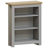 Marca Amazon - Vida Designs Estantería Moderna de Madera de Densidad Media (3 Niveles), Gris Y Roble, 75 x 60 x 24 cm