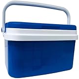 KROWN - Nevera Portátil Térmica, Azul y Blanco, Polipropileno, Ideal para Actividades al Aire Libre en el Jardín, Camping, Barbacoas, Picnic, Playa, Capacidad 16 L.