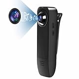 Baobylon Pequeña Cámara sin WiFi, HD 1080P, Cámara Corporal con Tarjeta de Memoria de 32G, Grabación de Audio y Vídeo, Cámara Pequeña con Visión Nocturna, Cámara Corporal para Interiores y Exteriores