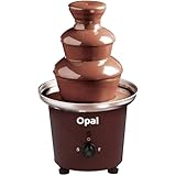 Opal Juego de fondue de fuente de chocolate de acero inoxidable de gran tamaño, 0.9L 100W, máquina eléctrica de 3 niveles con base de olla de fusión en caliente