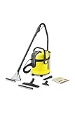 Kärcher Lava-aspiradora SE 4001, Limpieza Profunda en Superficies Textiles Mediante Pulverización, Aspiradora Seco y Húmedo, 1400 W, 4+4L Depósito Agua Limpia/Sucia, color negro/amarillo