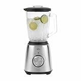 JATA JEBT1243 - Batidora de Vaso. Licuadora 1300 W. 6 Cuchillas de Acero Inox. 1.5 L. 4 Velocidades + Pulse. Pica Hielo. Jarra de Cristal. Motor AC. Antideslizante.