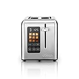 Ufesa Perfect Toaster - Tostador Digital de Acero Inoxidable de 2 Ranuras, 950W, Pantalla, 9 Niveles de Tostado con Imagen, Descongelar, Recalentar y Cancelar, Programa Especial Bagels