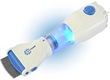 LiceTec - Peine eléctrico para piojos, sin productos químicos (con 8 filtros de captura adicionales de repuesto) Azul y Blanco
