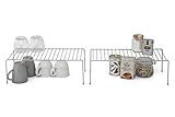 simplywire - Organizadores para armarios de cocina – Paquete de 2 estantes de almacenamiento – Cromado