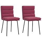 vidaXL Sillas de Comedor 2 Unidades Terciopelo Rojo Tinto