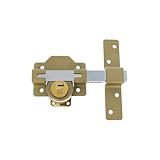 Amig - Cerrojo de Sobreponer con Cilindro Redondo Interior y Exterior Mod. 4-105 x 170 mm - Cerradura de Seguridad con Llave - Incluye 5 Llaves de Punto - Acero Martelé
