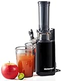 Elite Gourmet EJX600 Exprimidor compacto para masticar, exprimidor prensado en frío, rico en nutrientes y vitaminas, fácil de limpiar, taza de jugo de 16 oz, antracita