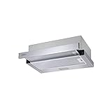 Cata Campana Extractora Telescópica TFB-5160 X con 2 Niveles de Extracción Panel de Control Mecánico Motor Tangencial Extra Silencioso Capacidad de 300 m3/h Iluminación LED Ancho 60 cm Color Inox